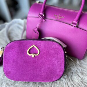 Kate Spade Purple Kourtney Leather And Suede Camera Bag - Brand New
